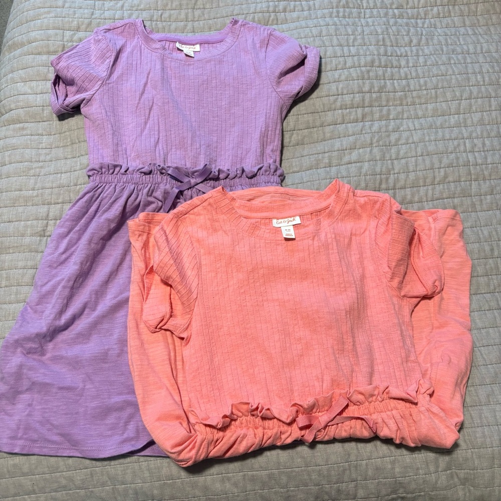 NWOT Set of 2 Cat & Jack Lavender Ribbed Dresses